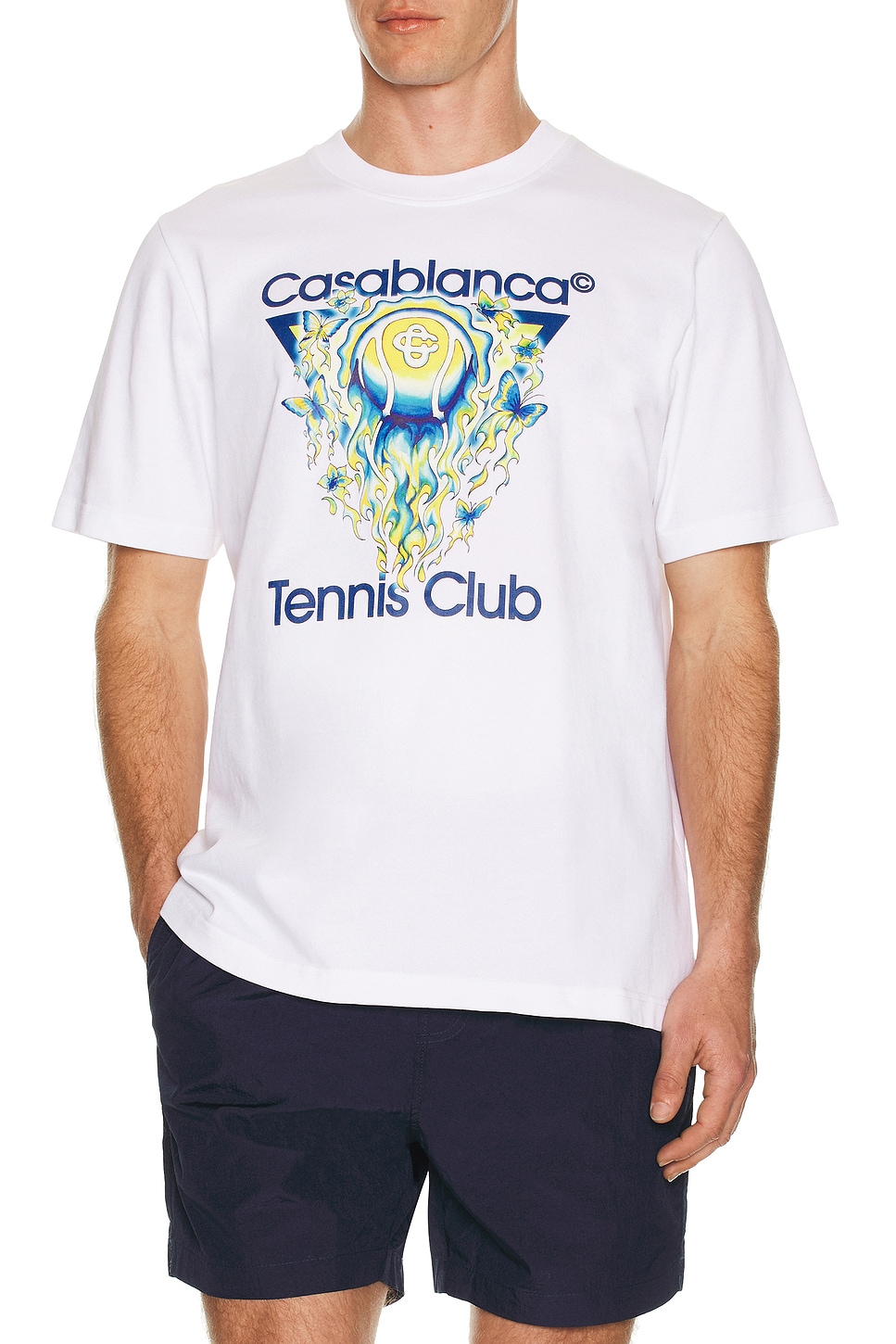Image 1 of Casablanca Tennis Club Icon Classic T-Shirt in Bright White