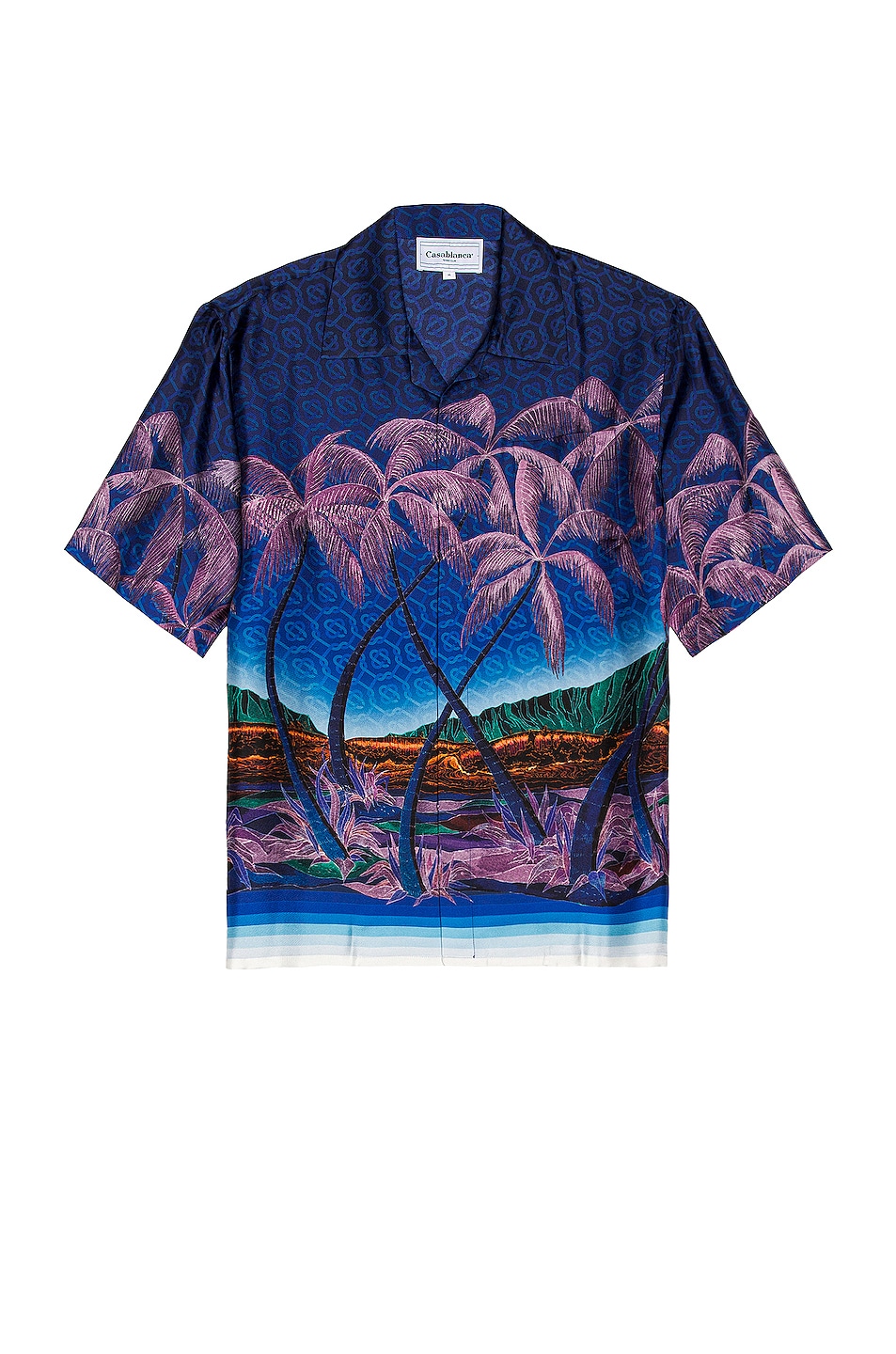 Image 1 of Casablanca Nuit a Maui Printed Silk Shirt in Blue