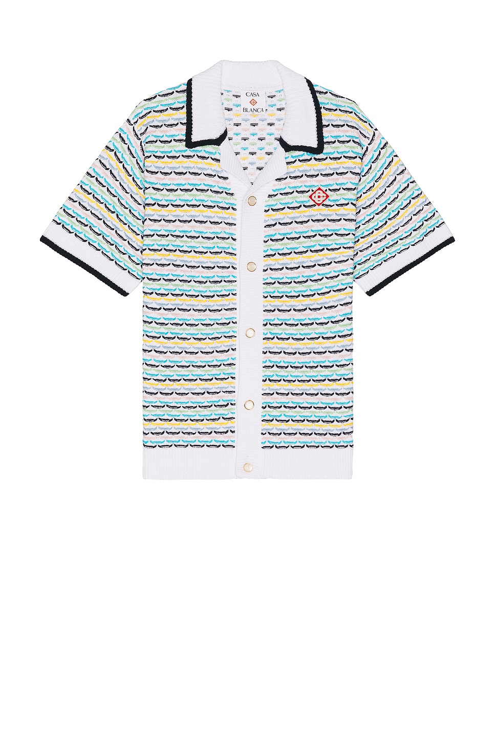 Casablanca Tuck Stitch Short Sleeve Shirt | Thumbnail 4