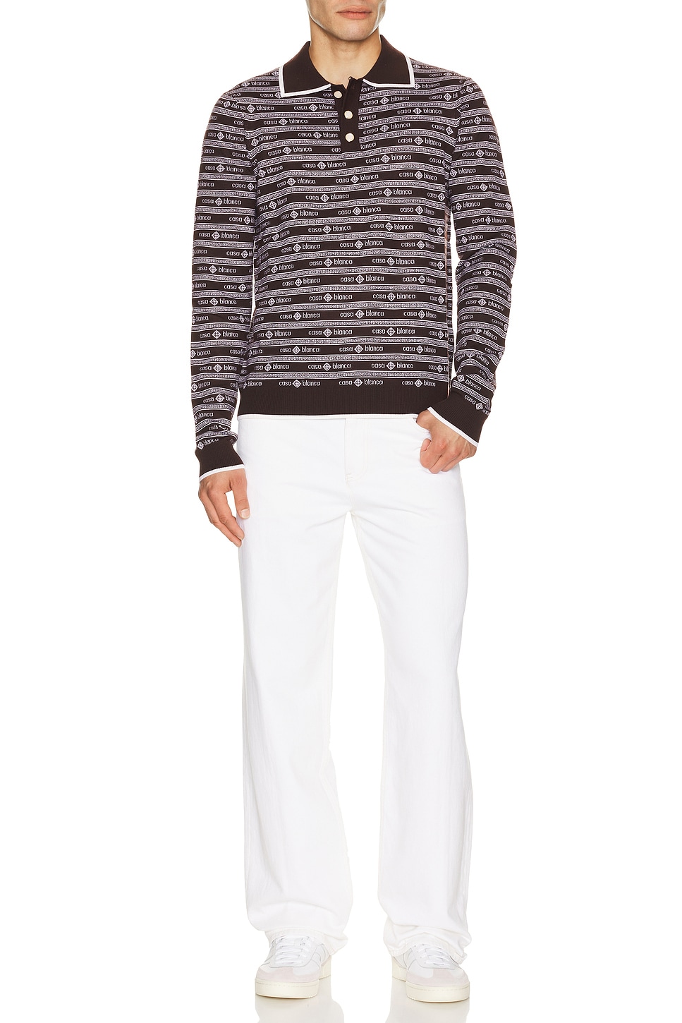 Casablanca Wordmark Long Sleeve Polo | Thumbnail 3