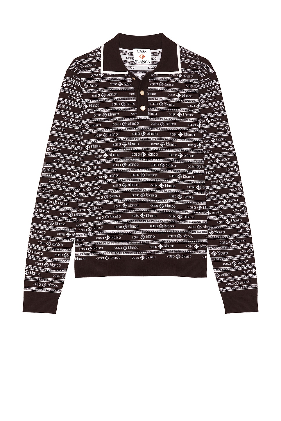Casablanca Wordmark Long Sleeve Polo | Thumbnail 4