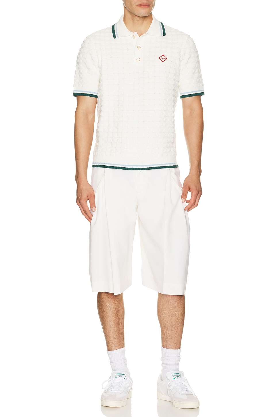 Casablanca Boucle Short Sleeve Polo | Thumbnail 3