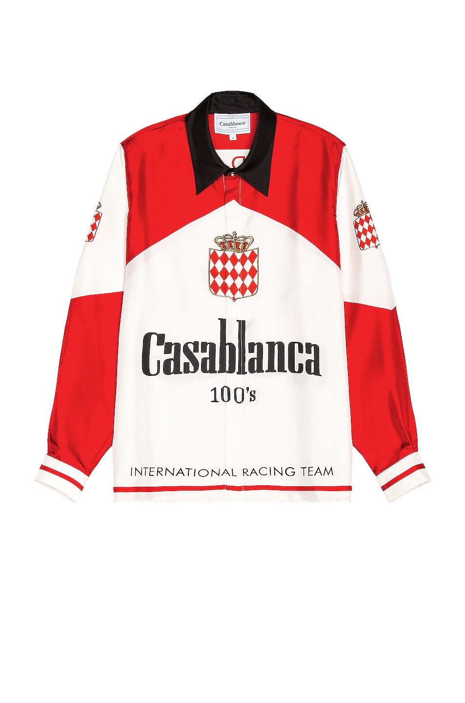 Image 1 of Casablanca Printed Casablanca 100's Silk Twill Shirt in Red & White