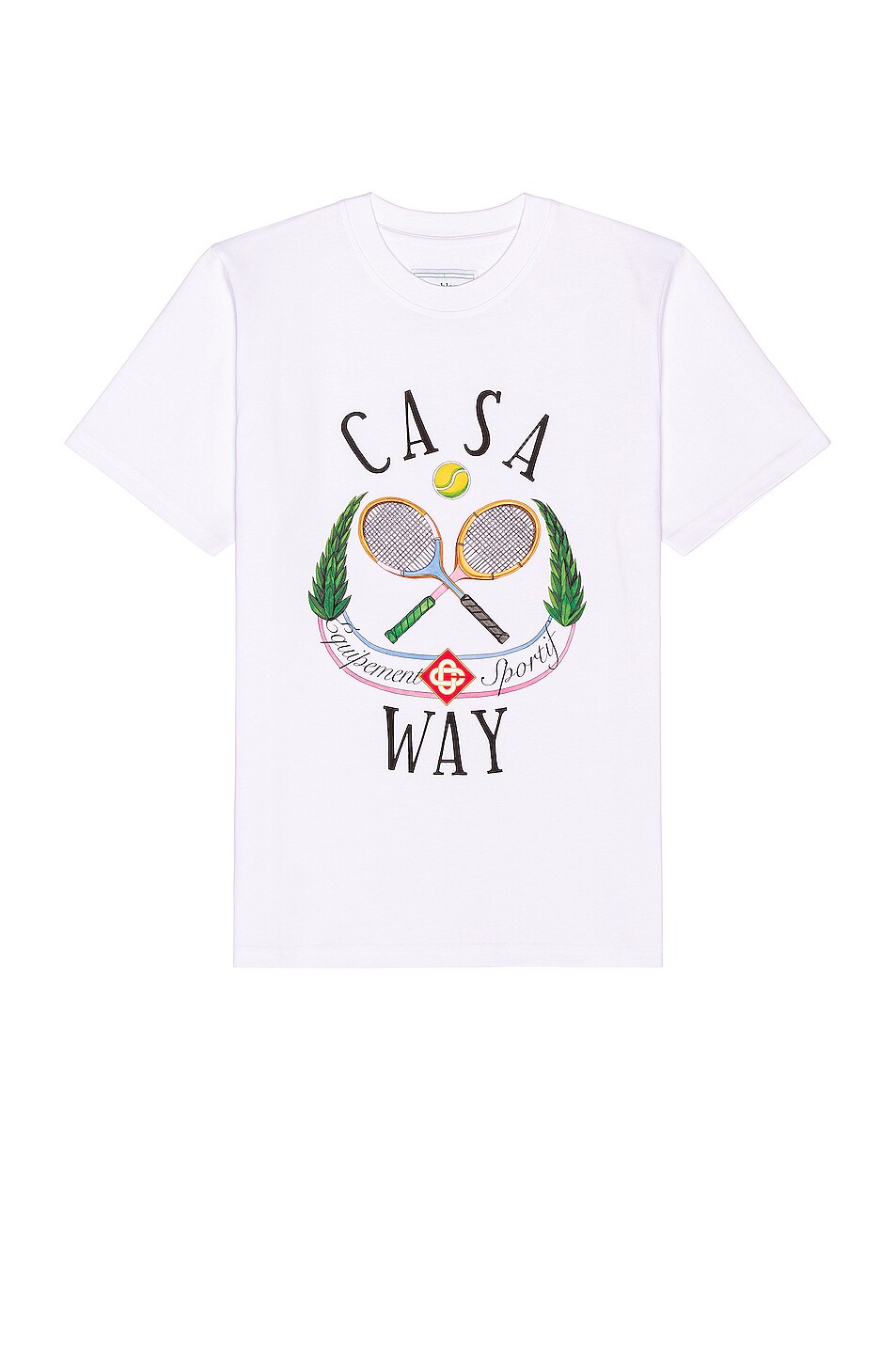 Image 1 of Casablanca Casaway Tennis Printed T-Shirt in White