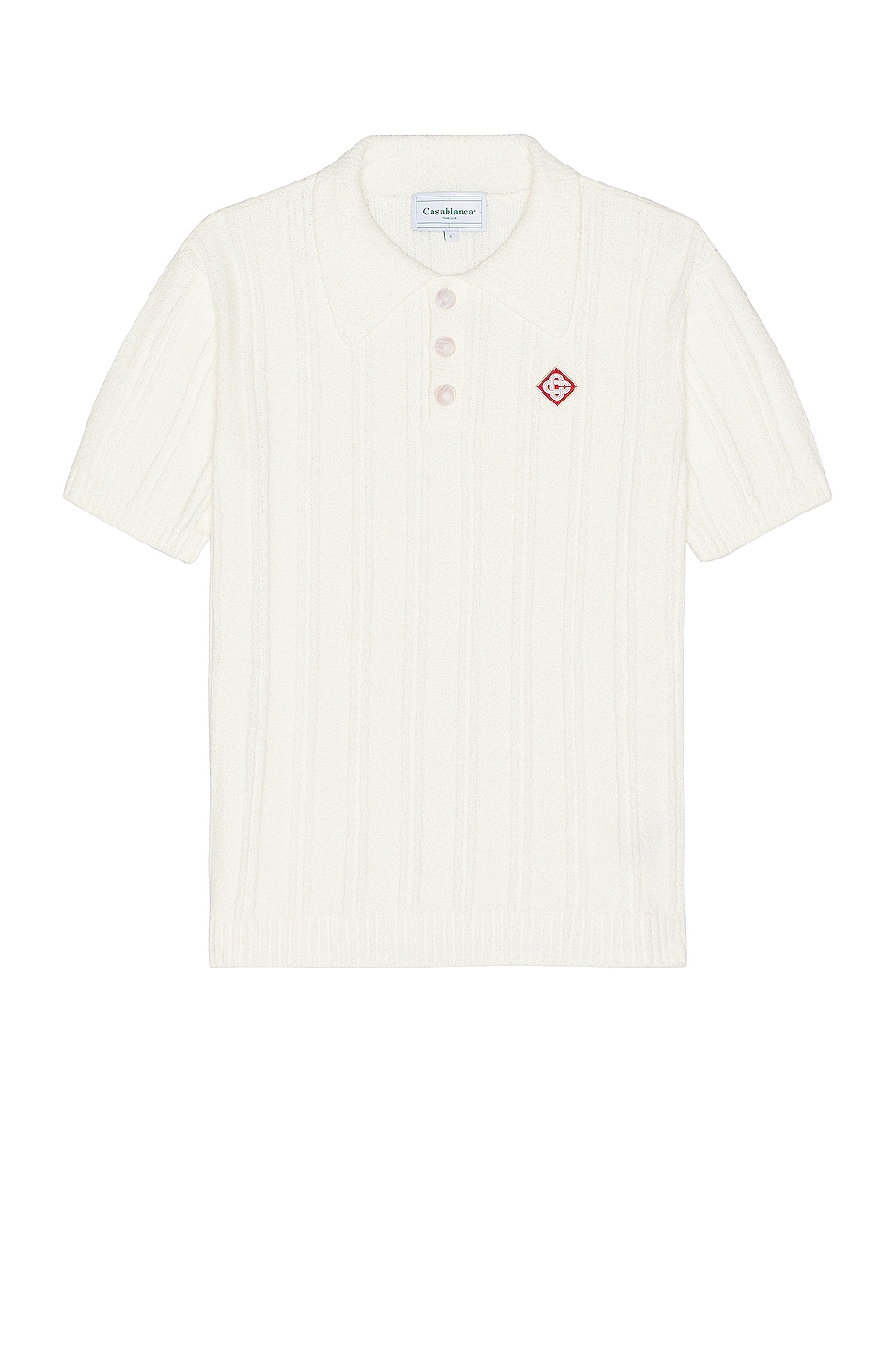 Image 1 of Casablanca Ribbed Boucle Polo in White