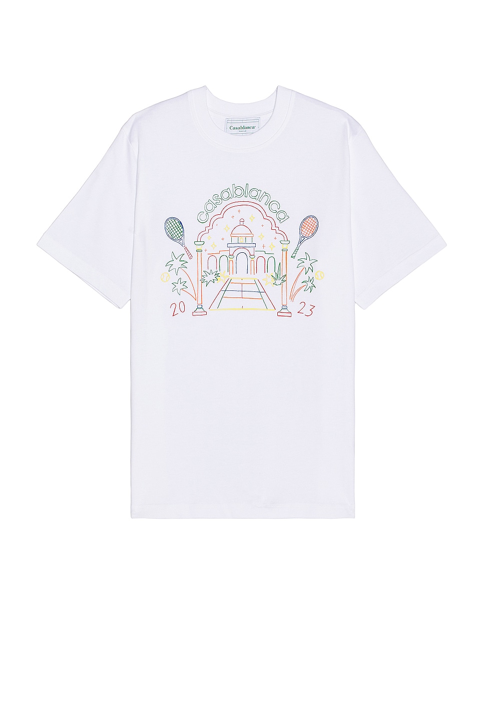 Casablanca Rainbow Crayon Temple T-shirt in White