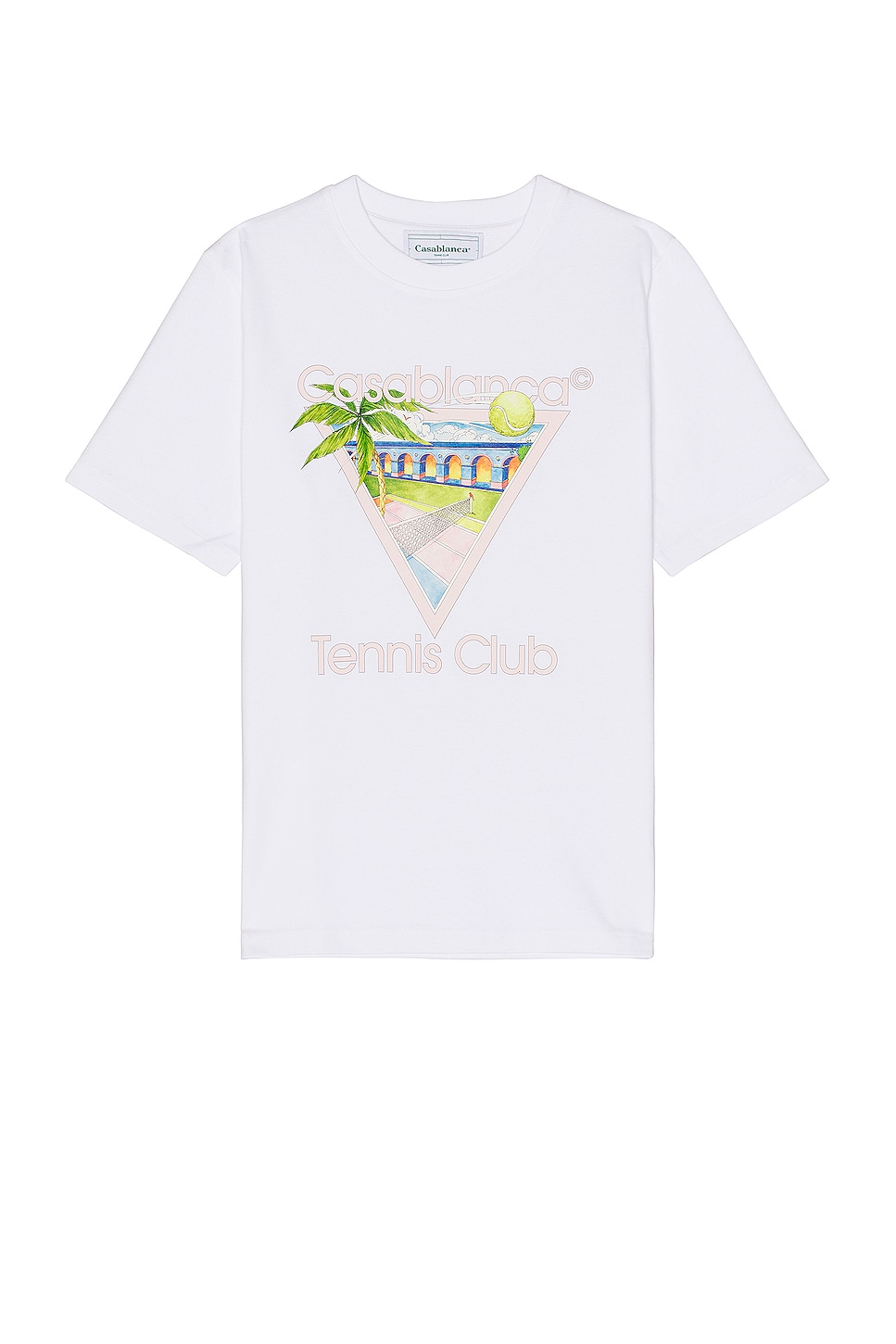 Image 1 of Casablanca Tennis Club Icon Screen Printed T-shirt in White
