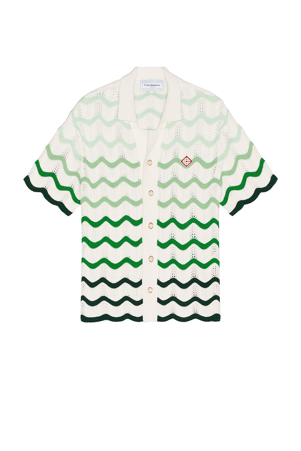 Image 1 of Casablanca Gradient Wave Texture Shirt in Green & White