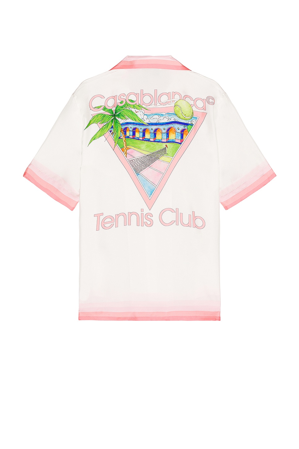 Image 1 of Casablanca Cuban Collar Short Sleeve Shirt in Tennis Club Icon