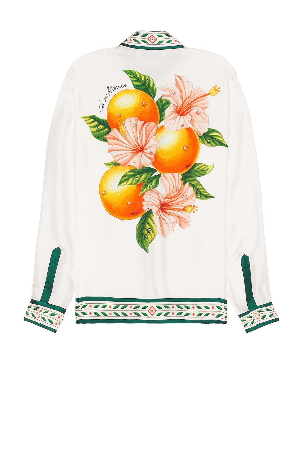 Image 1 of Casablanca Classic Collar Long Sleeve Shirt in Oranges En Fleur