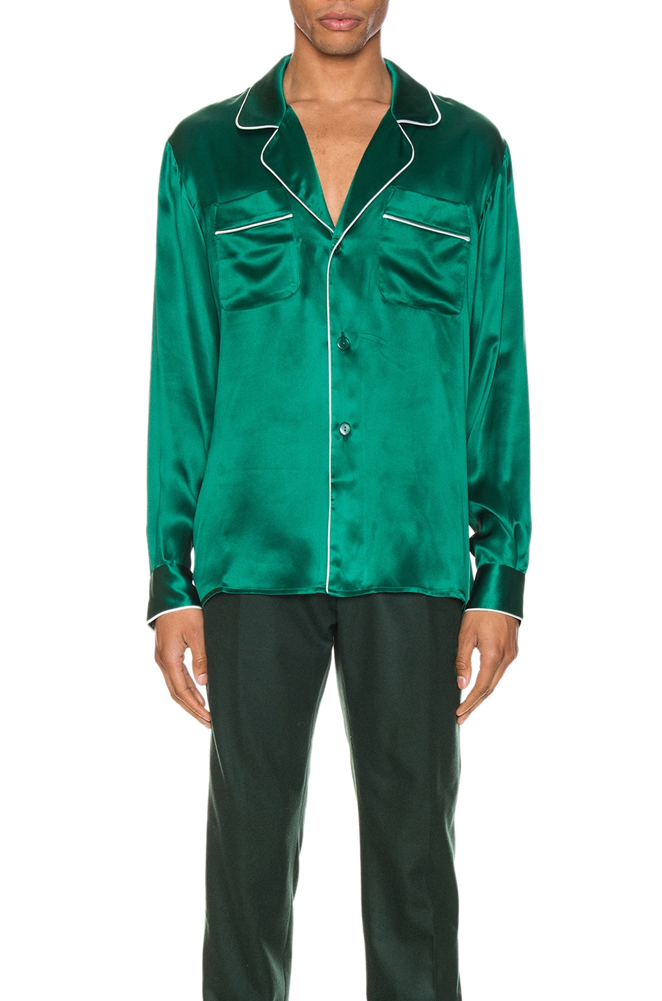 Image 1 of Casablanca De Soiree Pajama Shirt in Green