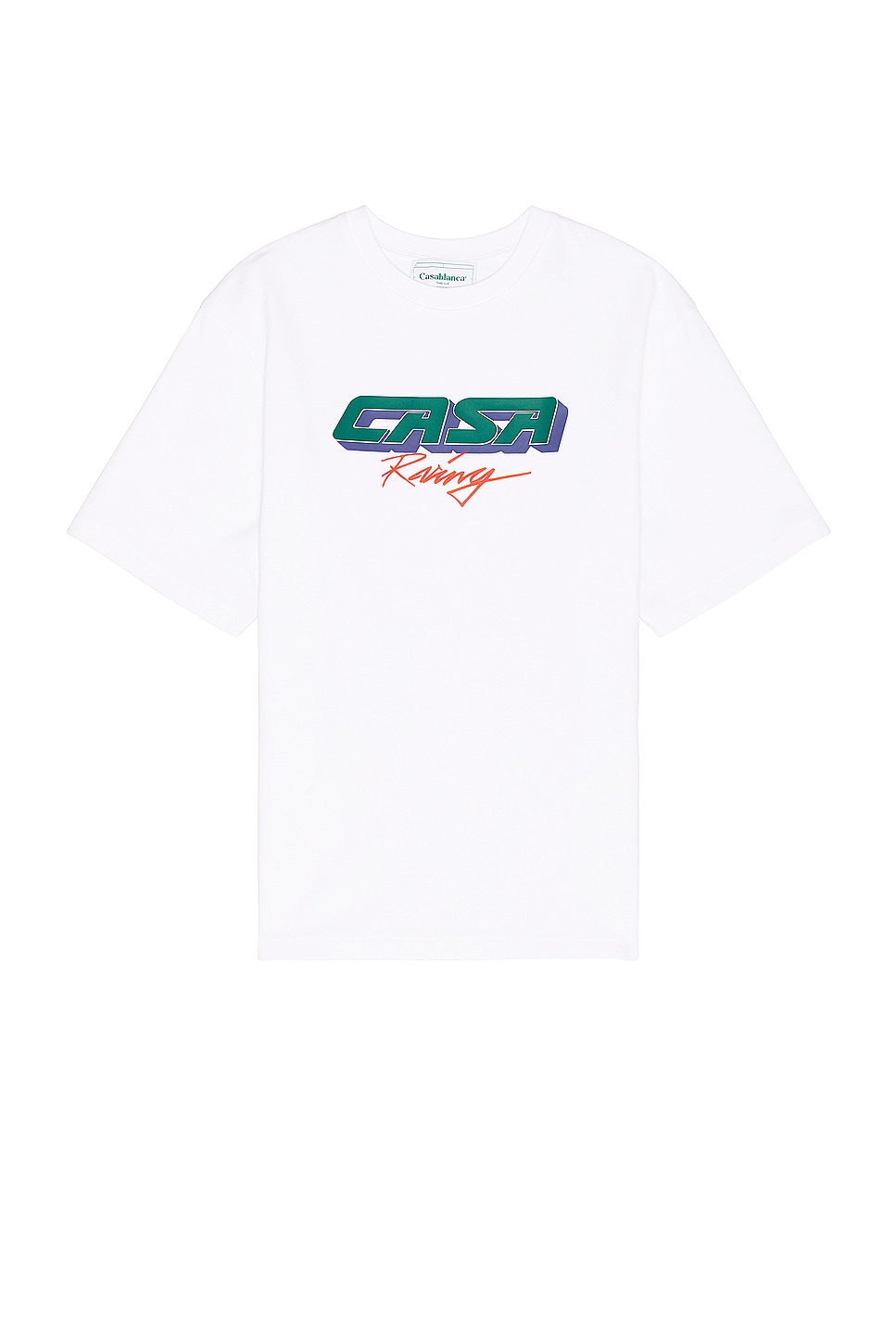 Casablanca Casa Racing 3d Printed Oversized T-shirt in White