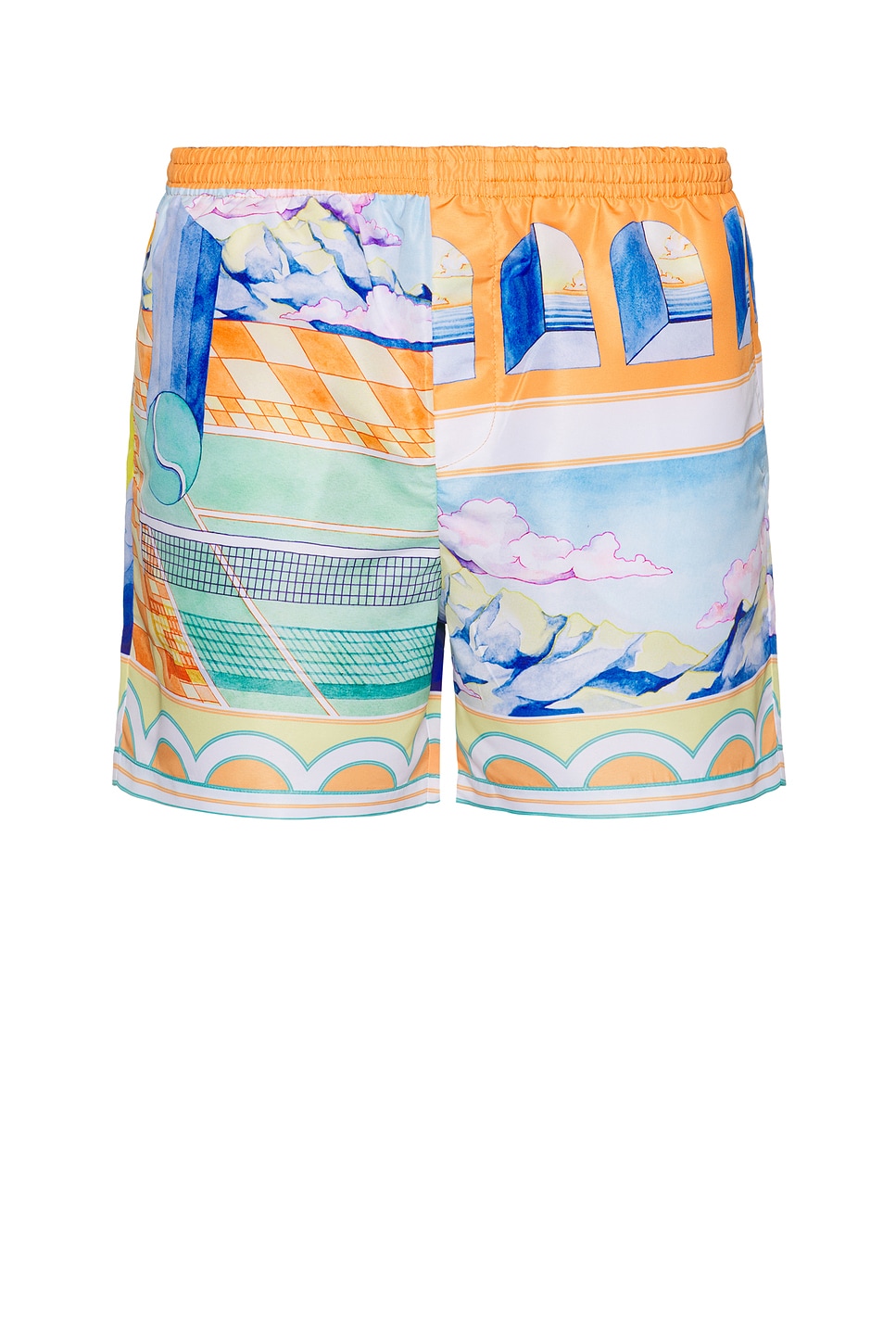 Printed Swim Shorts in Orange