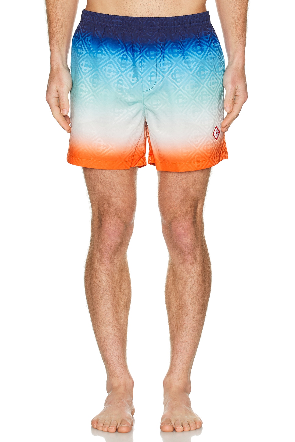 Printed Jacquard Swim Shorts - Thumbnail 5