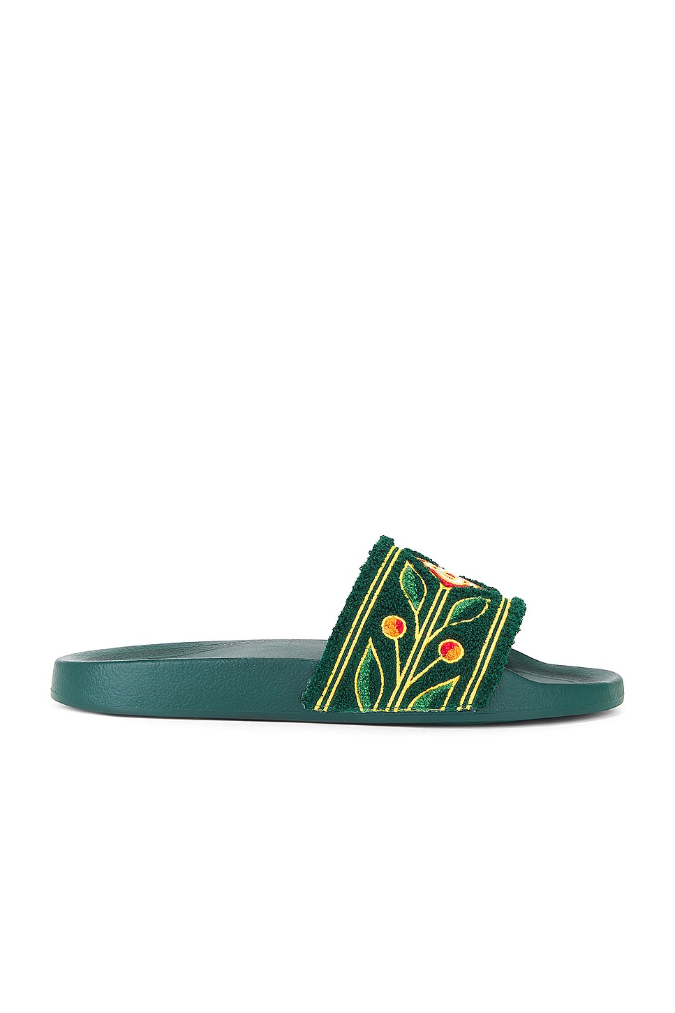Image 1 of Casablanca Embroidered Terry Slider in Green