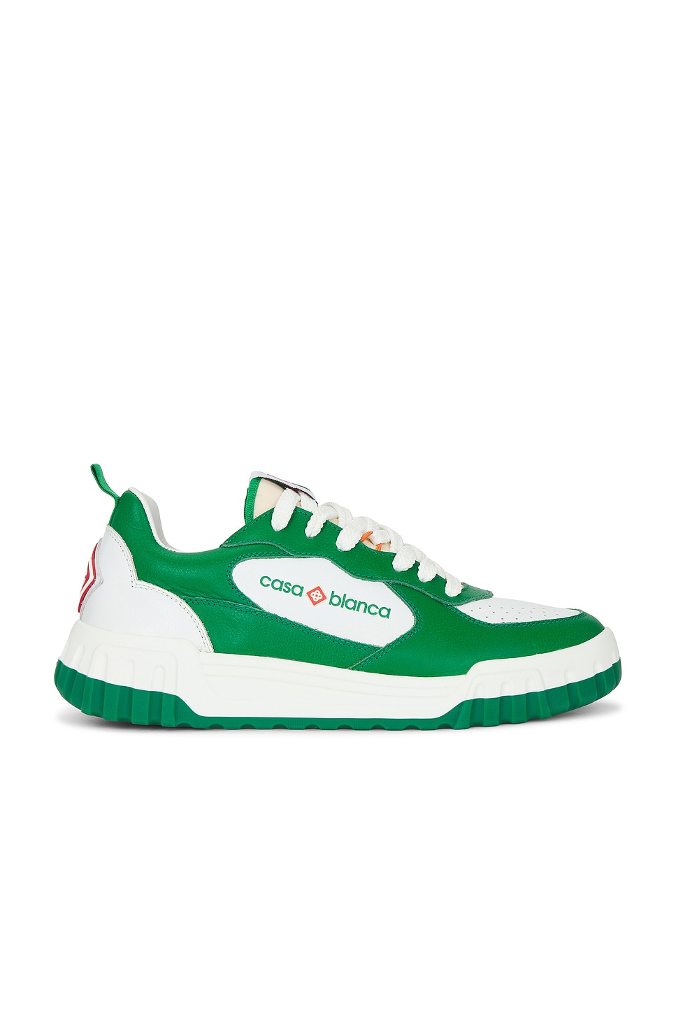 Image 1 of Casablanca Tennis Court Sneaker in White & Green