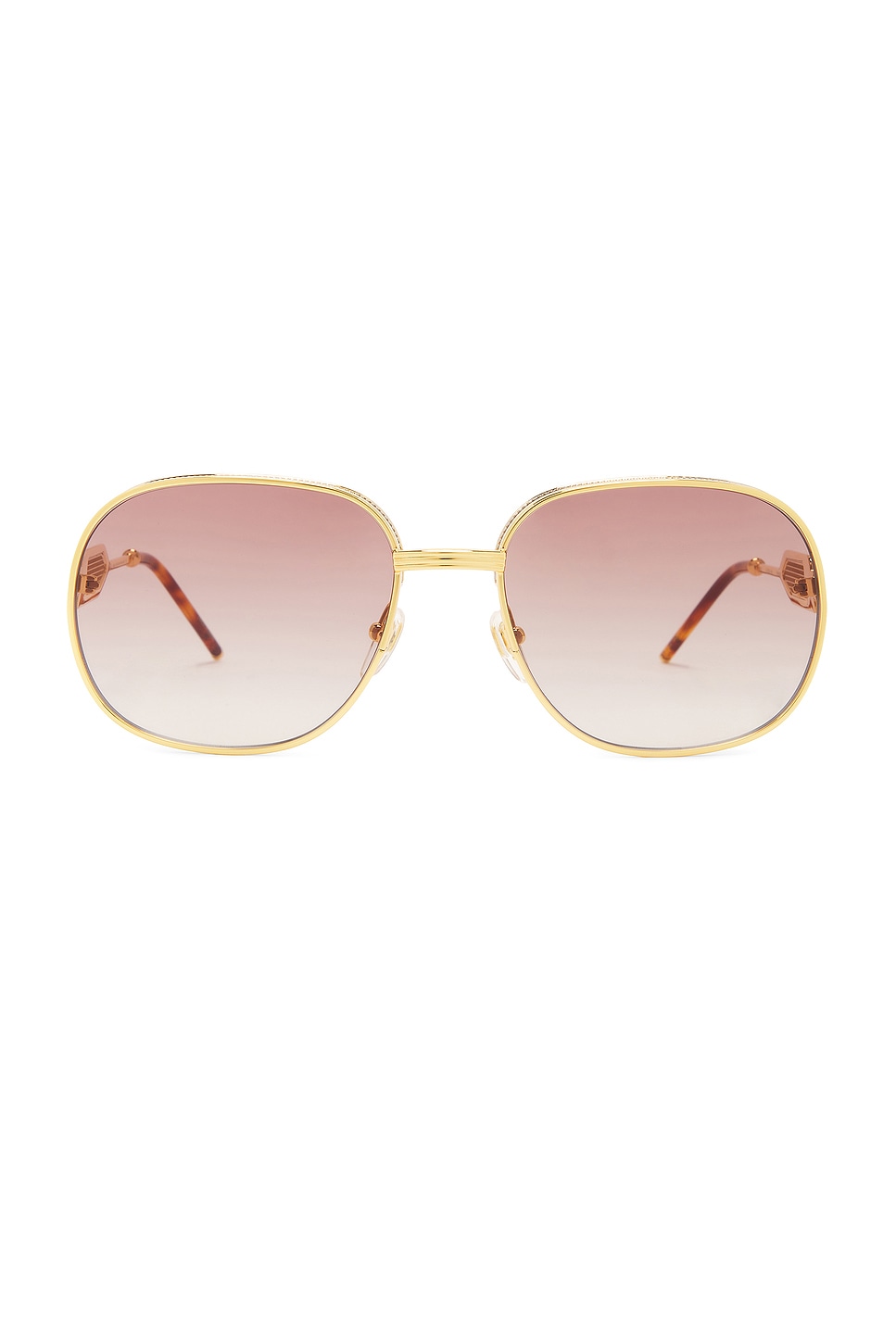 Shop Casablanca Square Sunglasses In Gold & Silver