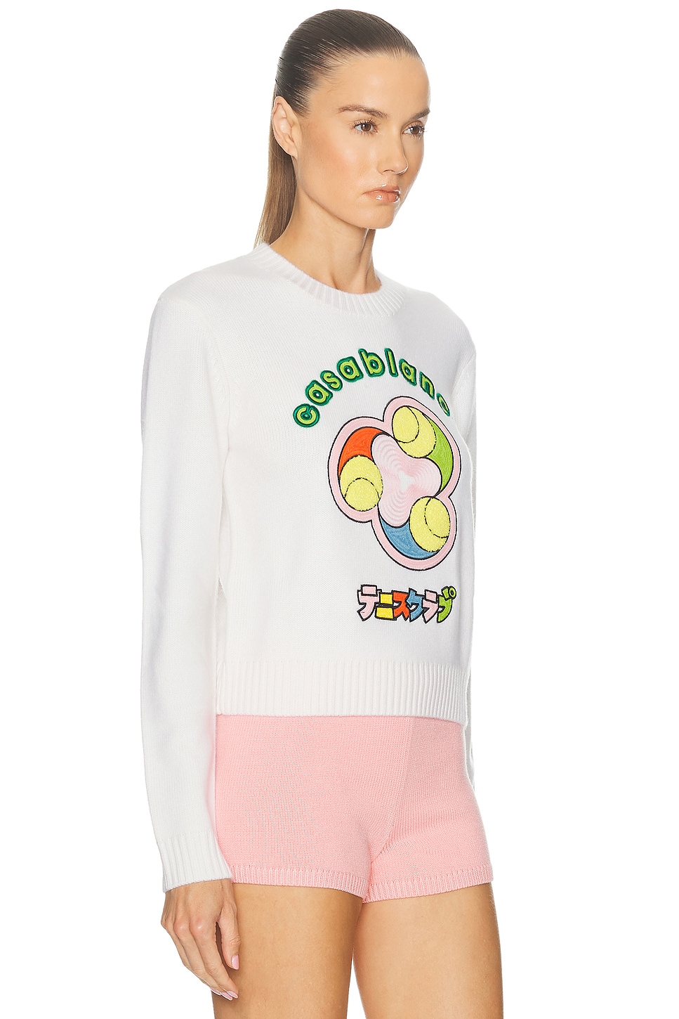 Casablanca Tennis Ball Sweater In White