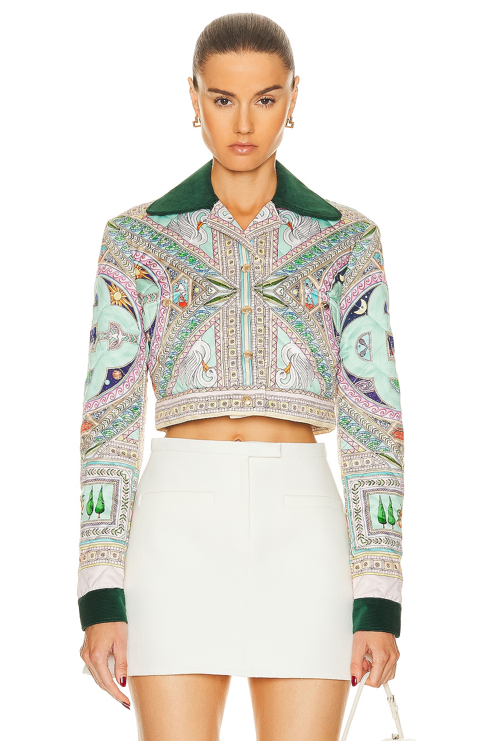 Image 1 of Casablanca Quilted Cropped Jacket in Le Labirynthe