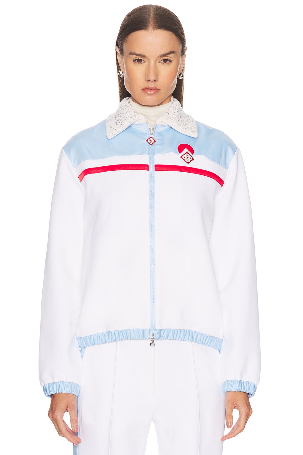 Casablanca Zip Up Jacket In White