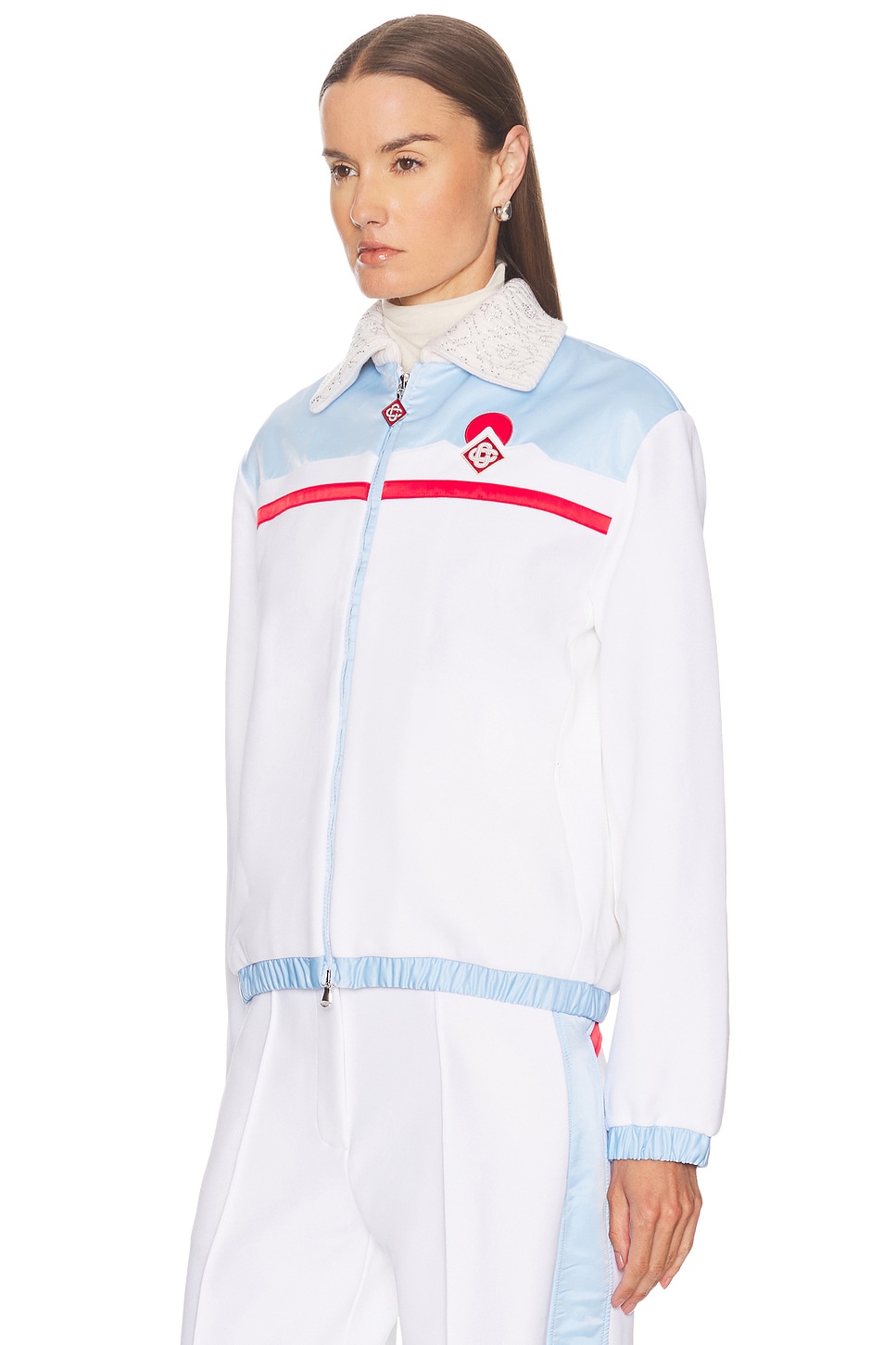 Casablanca Zip Up Jacket In White