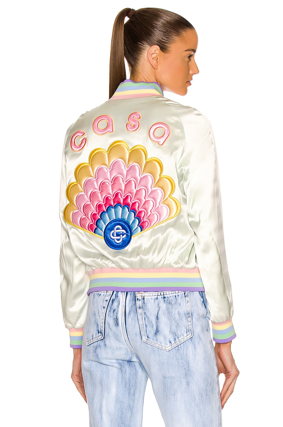 Image 1 of Casablanca Embroidered Souvenir Jacket in Mint Casa