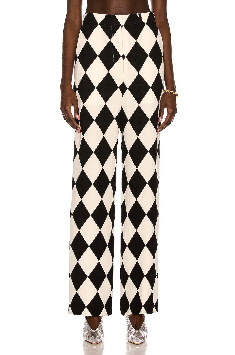 Image 1 of Casablanca Harlequin Suit Trouser in Black & White
