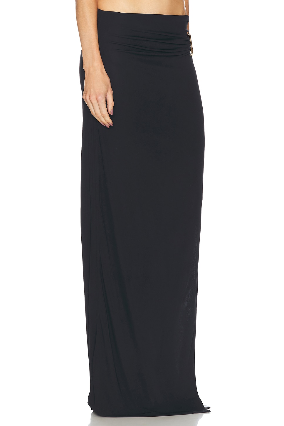 Shop Casablanca Draped Maxi Skirt In Black