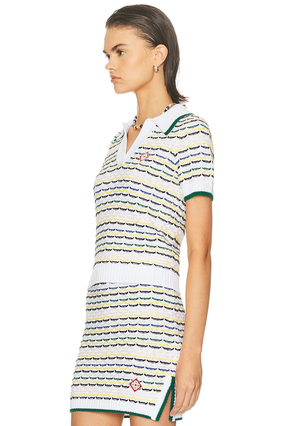 Casablanca Tuck Stitch Polo Multi In Multi