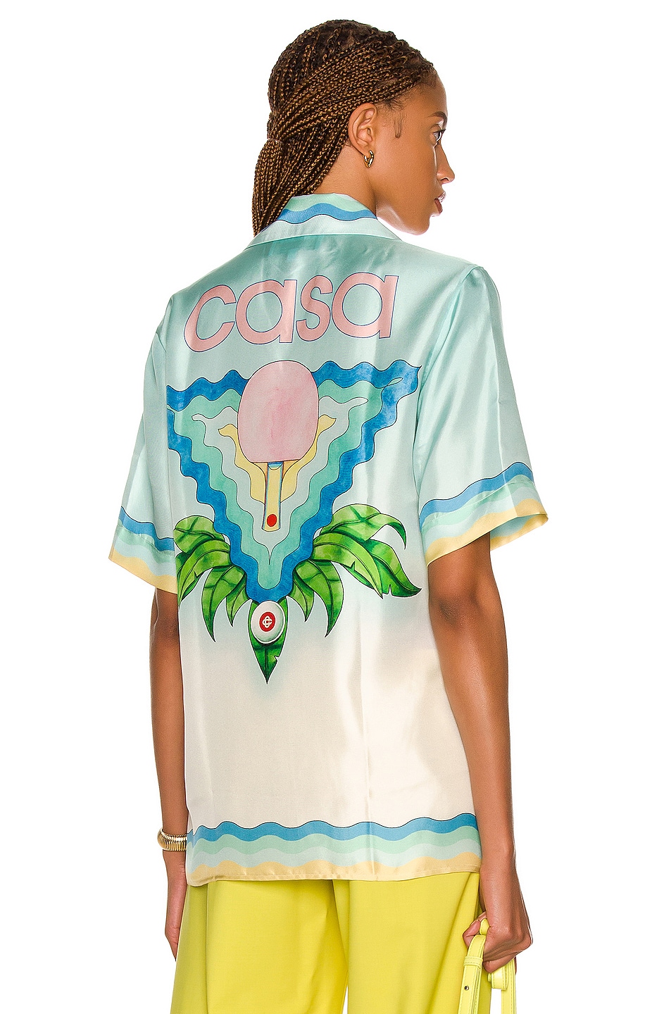 Image 1 of Casablanca Printed Short Sleeve Silk Shirt in Memphis Icon