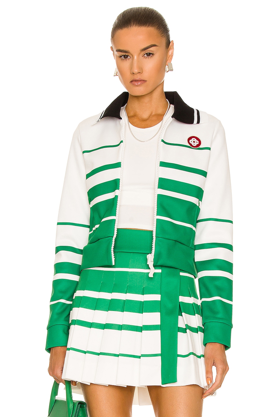 Image 1 of Casablanca Expo Track Top in Green & Bright White