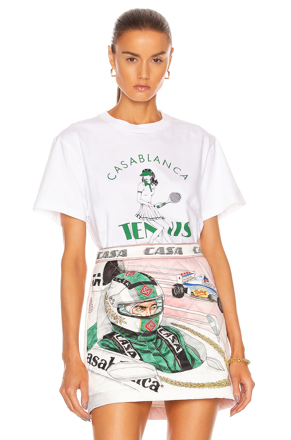 Image 1 of Casablanca Tennis Girl Digital Print Shirt in White