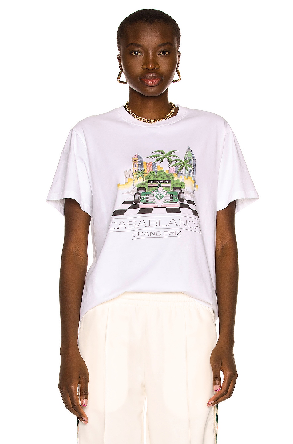 Image 1 of Casablanca Finish Line Digital Print Shirt in White