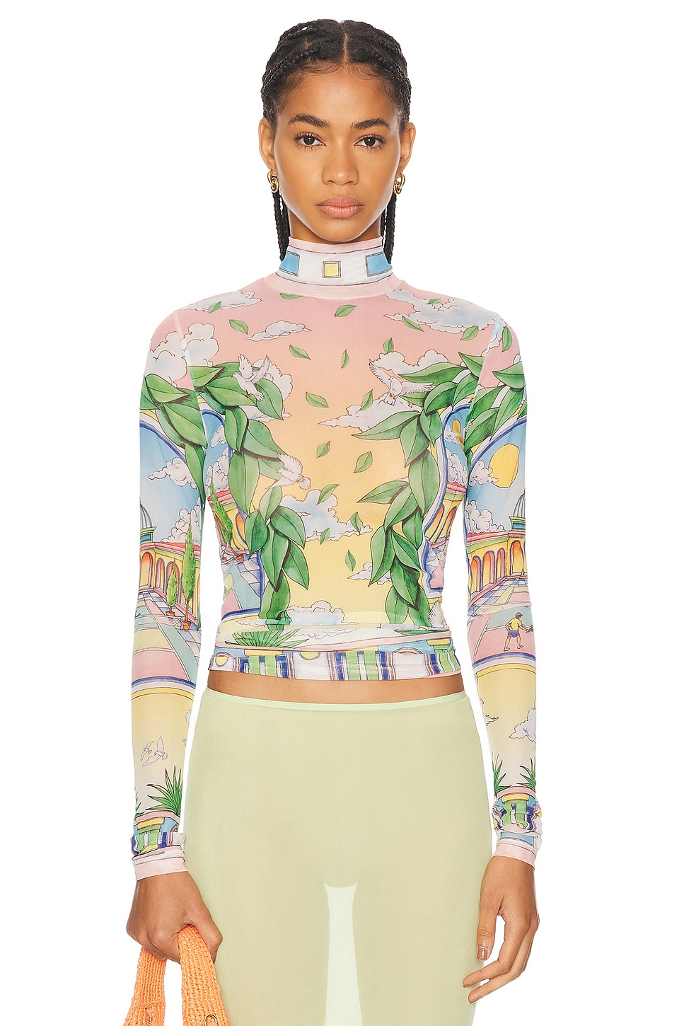 Image 1 of Casablanca Long Sleeve Top in Paysage Ideal