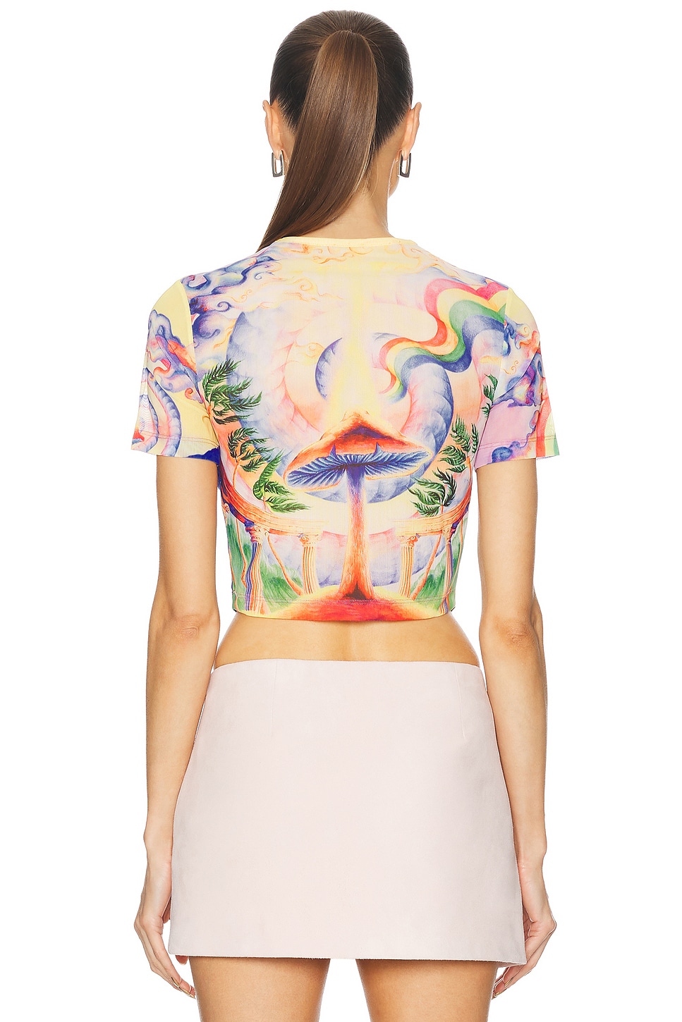 Casablanca Printed Mesh Baby Tee thumbnail