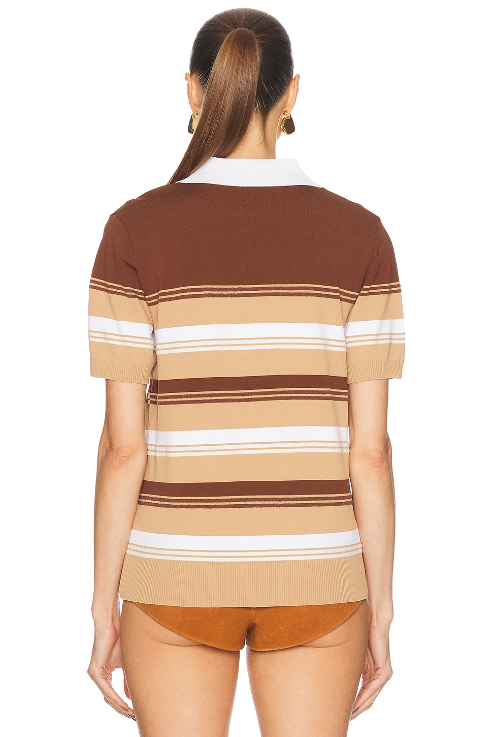 Casablanca Chicano Striped Polo Top