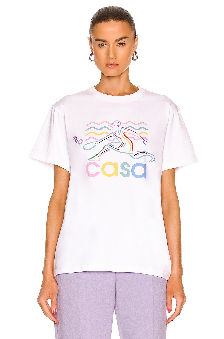 Image 1 of Casablanca Screen Printed T-Shirt in Beach Tennis Girl