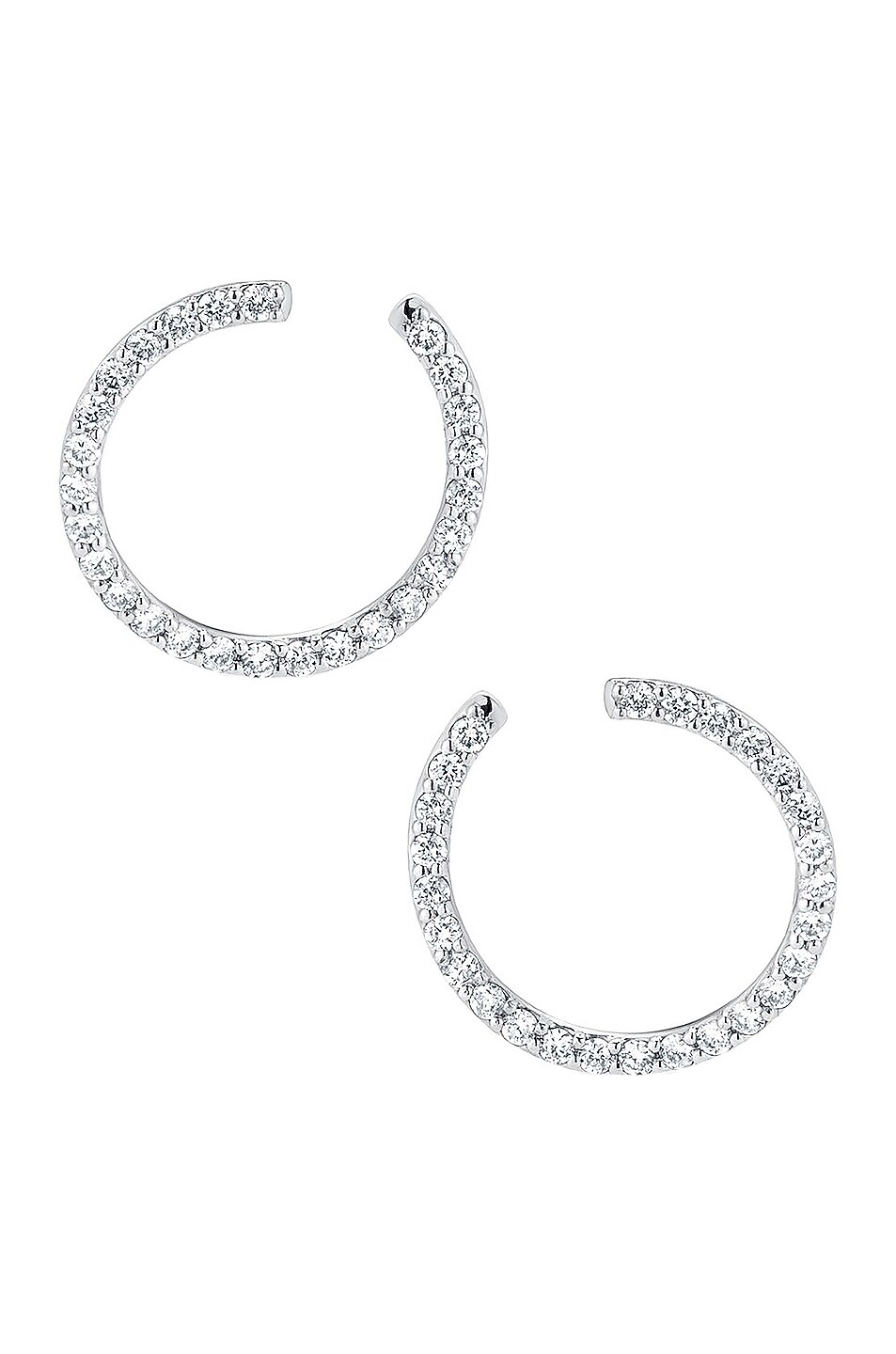 Image 1 of Carbon & Hyde Swirl Hoops in 14K White Gold