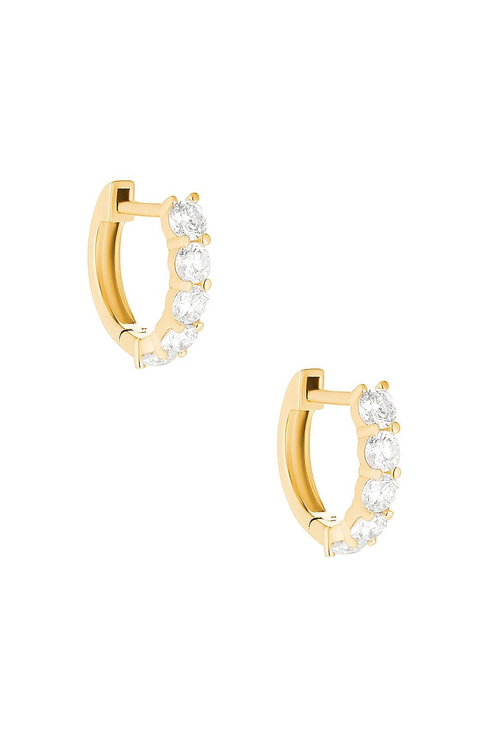 Image 1 of Carbon & Hyde Sparkler Huggies in 14K Yellow Gold