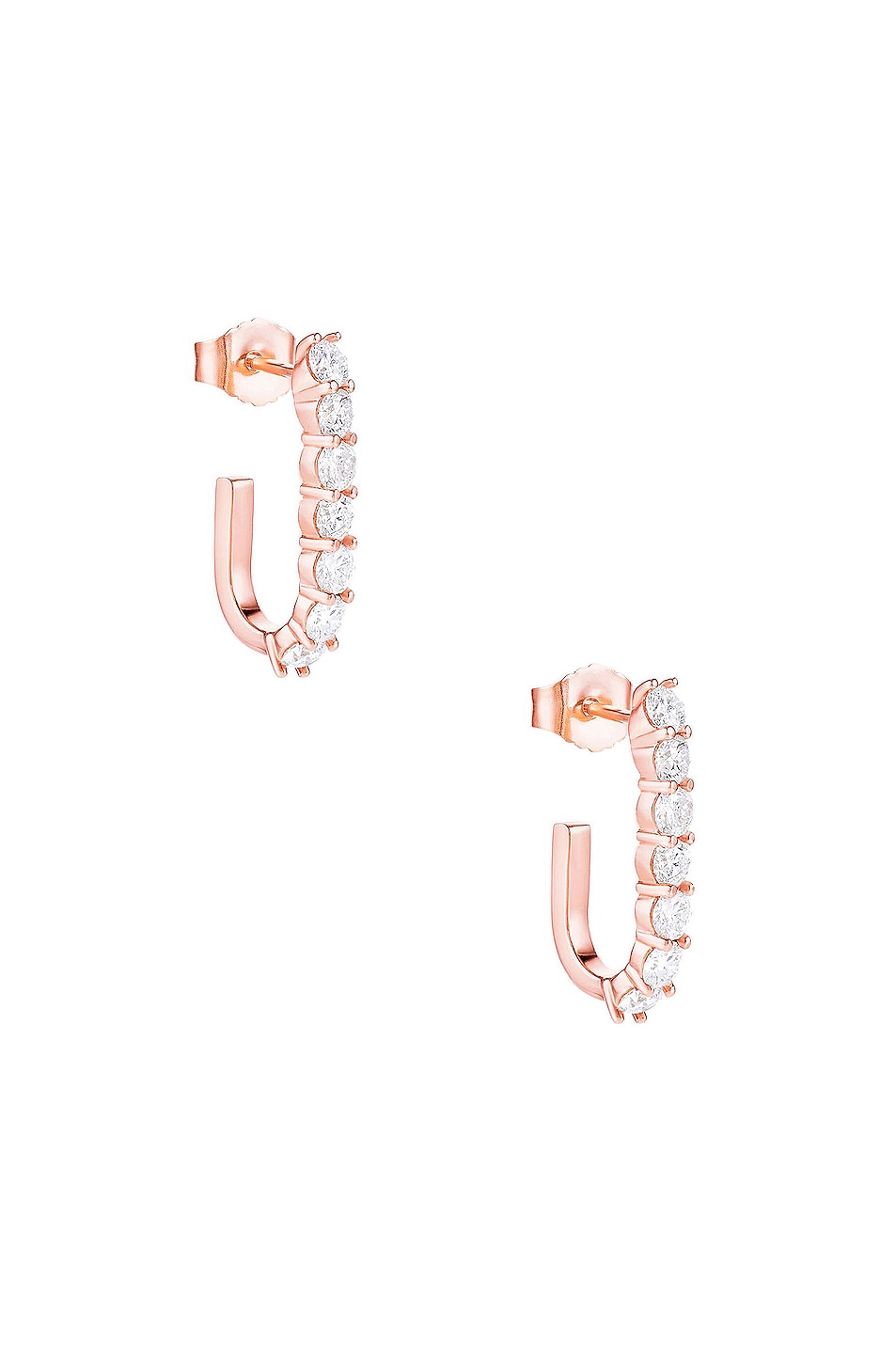 Image 1 of Carbon & Hyde Sparkler Pin Earrings in 14K Rose Gold