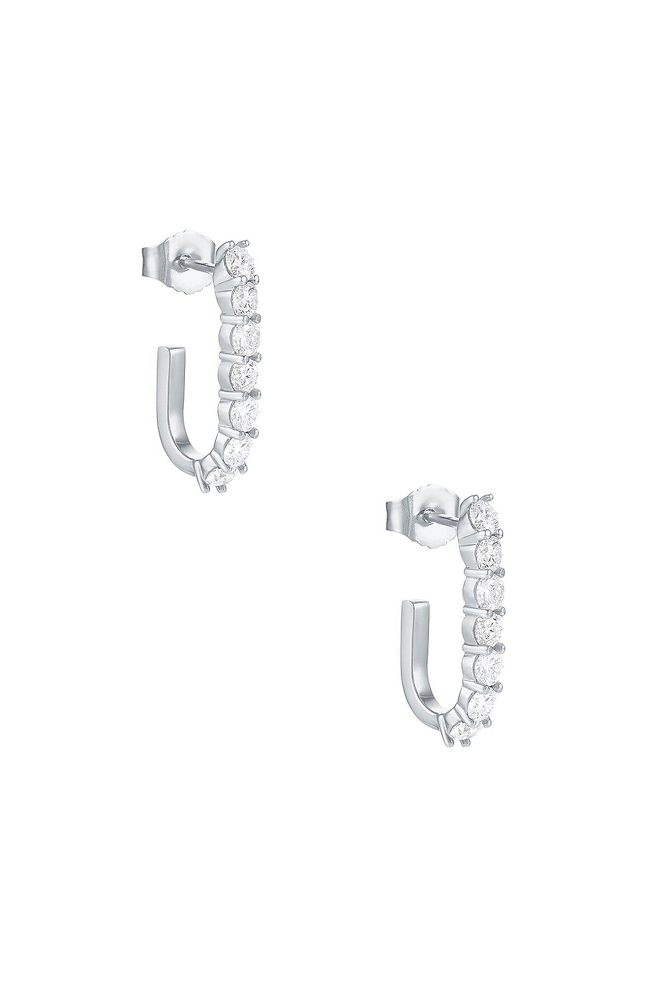 Image 1 of Carbon & Hyde Sparkler Pin Earrings in 14K White Gold