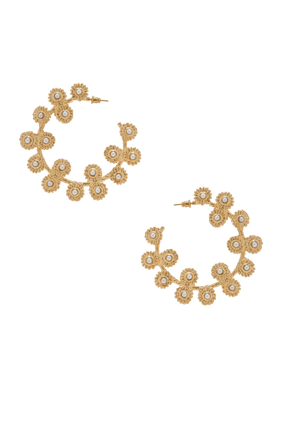Image 1 of Christie Nicolaides Mini Daisy Hoops in Gold