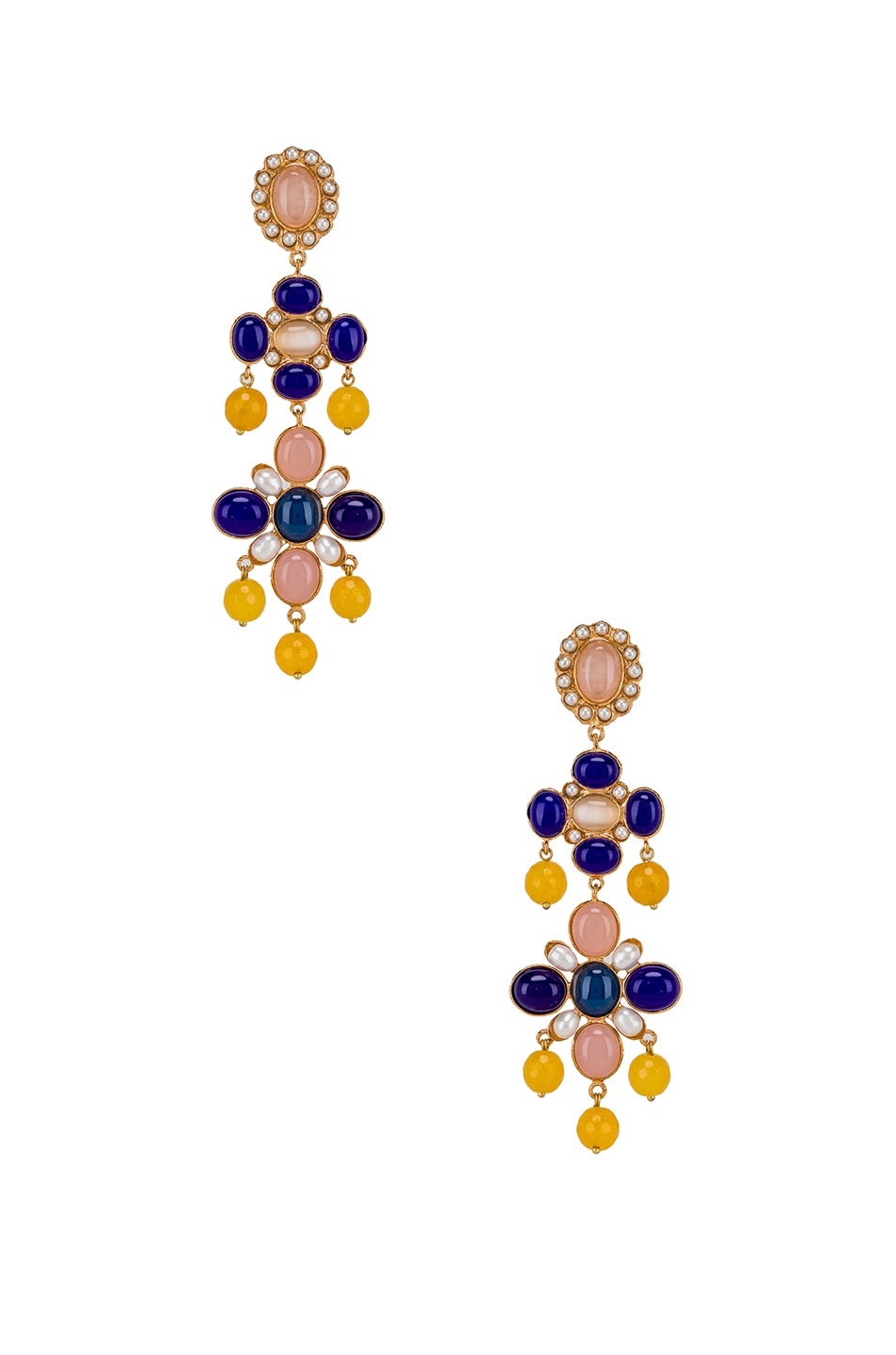 Image 1 of Christie Nicolaides Julietta Earrings in Blue & Pink