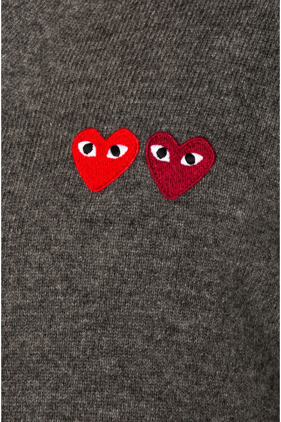 Image 1 of COMME des GARCONS PLAY Double Emblem Cardigan in Med Grey