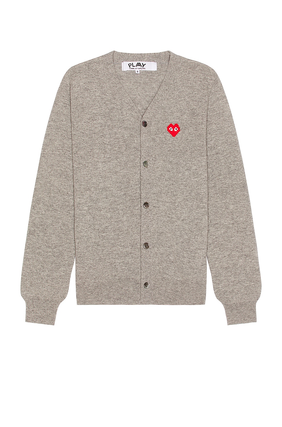 Image 1 of COMME des GARCONS PLAY Invader Cardigan in Light Grey