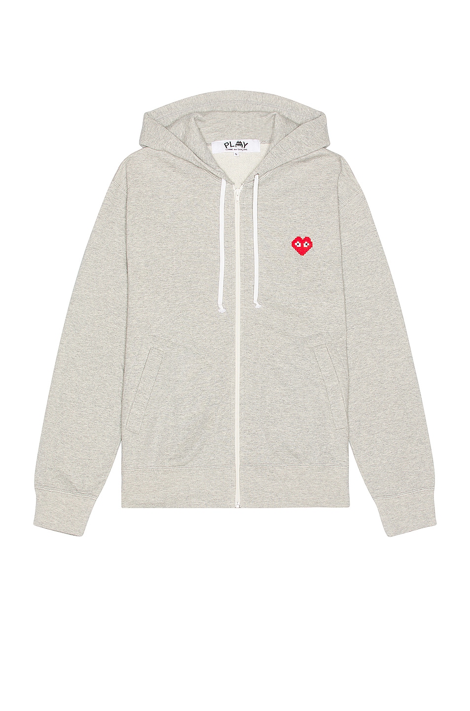 Image 1 of COMME des GARCONS PLAY Invader Hooded Sweatshirt in Grey