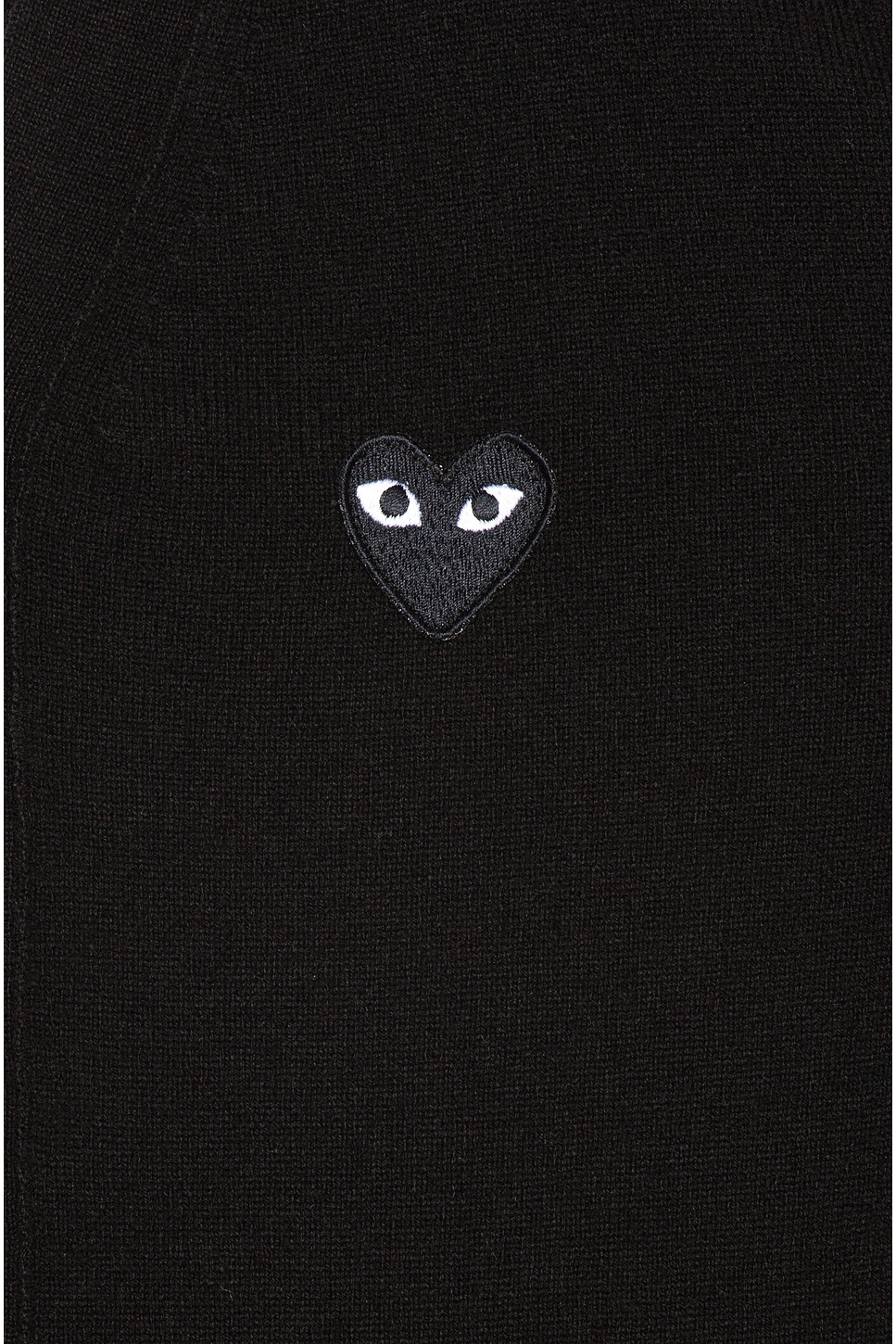 Image 1 of COMME des GARCONS PLAY Lambswool Cardigan with Black Emblem in Black