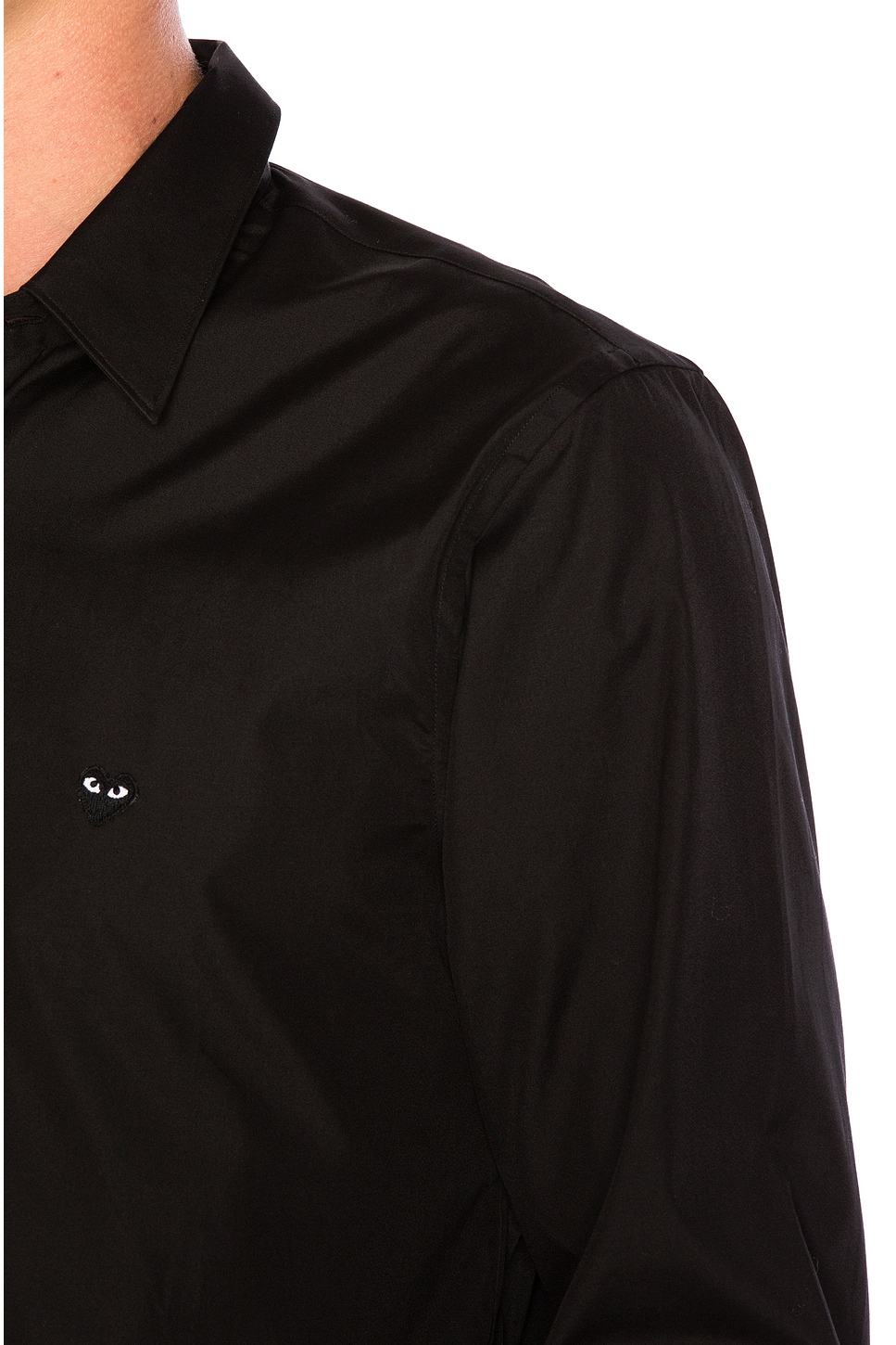Image 1 of COMME des GARCONS PLAY Small Black Emblem Cotton Button Down in Black
