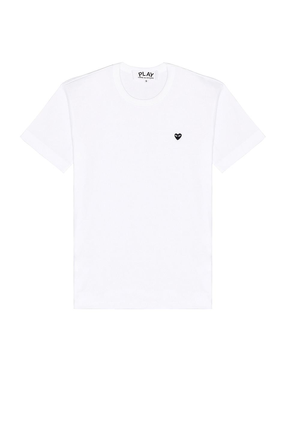 Image 1 of COMME des GARCONS PLAY Small Black Emblem Cotton Tee in White