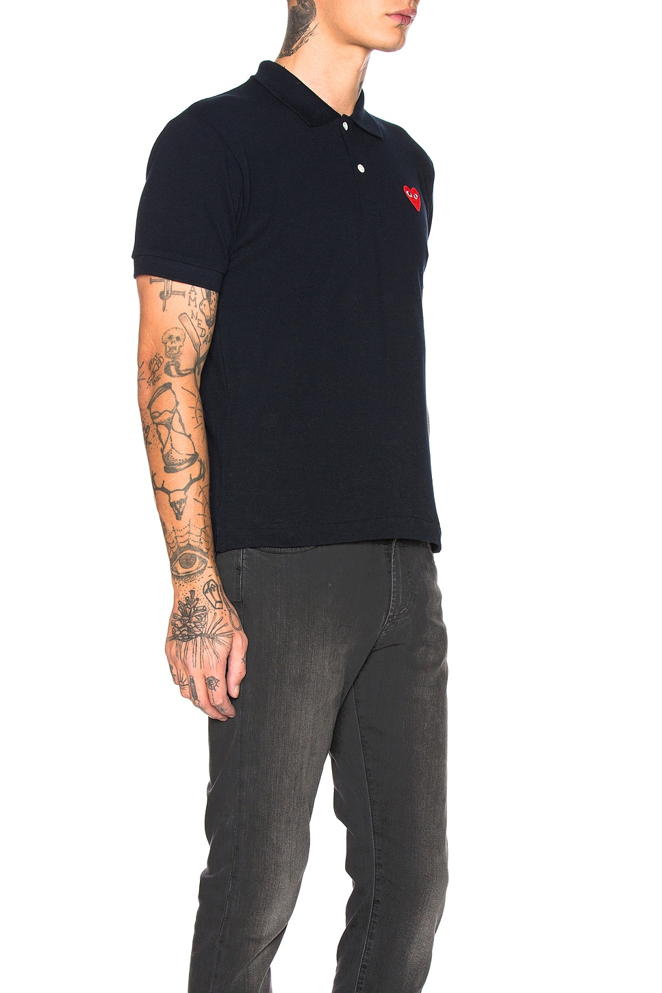 comme des garcons polo navy